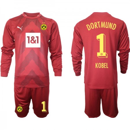 Borussia Dortmund KOBEL 1 Målmand Børn 2022-23 Rød - Fodboldtrøjer (L/S)